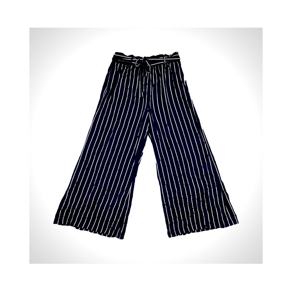 New Look Navy Stripe Wide Leg Trousers